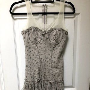 Elizabeth and James Gray Floral Dress, Sz 2